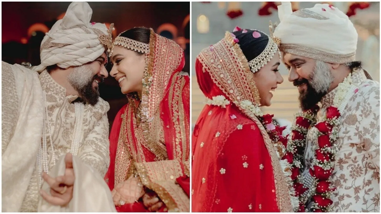 Luv Ranjan, Alisha Vaid finally share first official pictures as bride and groom. Check out their fairytale Agra wedding