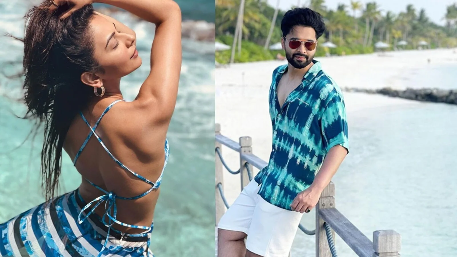 Rakul Preet Singh, Jackky Bhagnani twin in blue as they holiday in Maldives. See photos