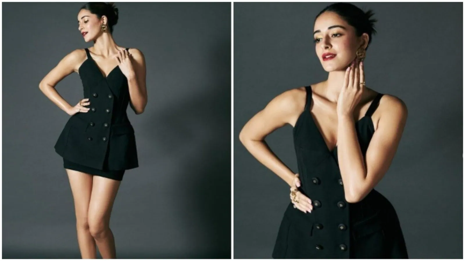 Ananya Panday, in a black co-ord formal set, means business