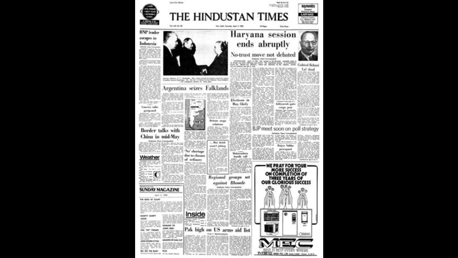 HT This Day: April 2 1982 — Argentina seizes Falklands