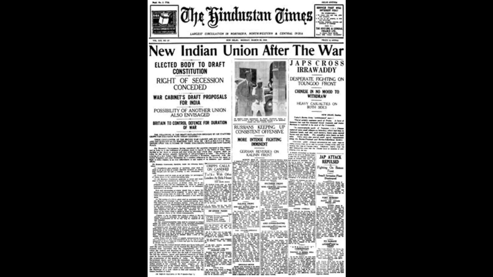 HT This Day: March 30, 1942 — New Indian Union After The War