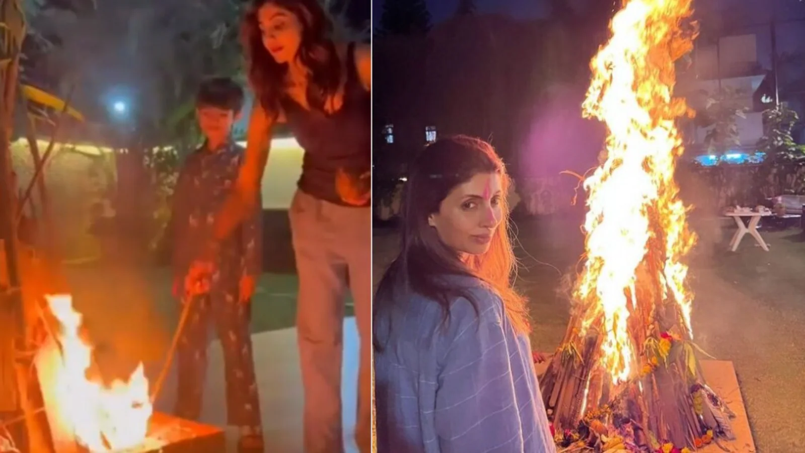Holi 2022-Shilpa Shetty, Shweta Bachchan Nanda perform Holika Dahan: ‘Burn all the negativity’. Watch