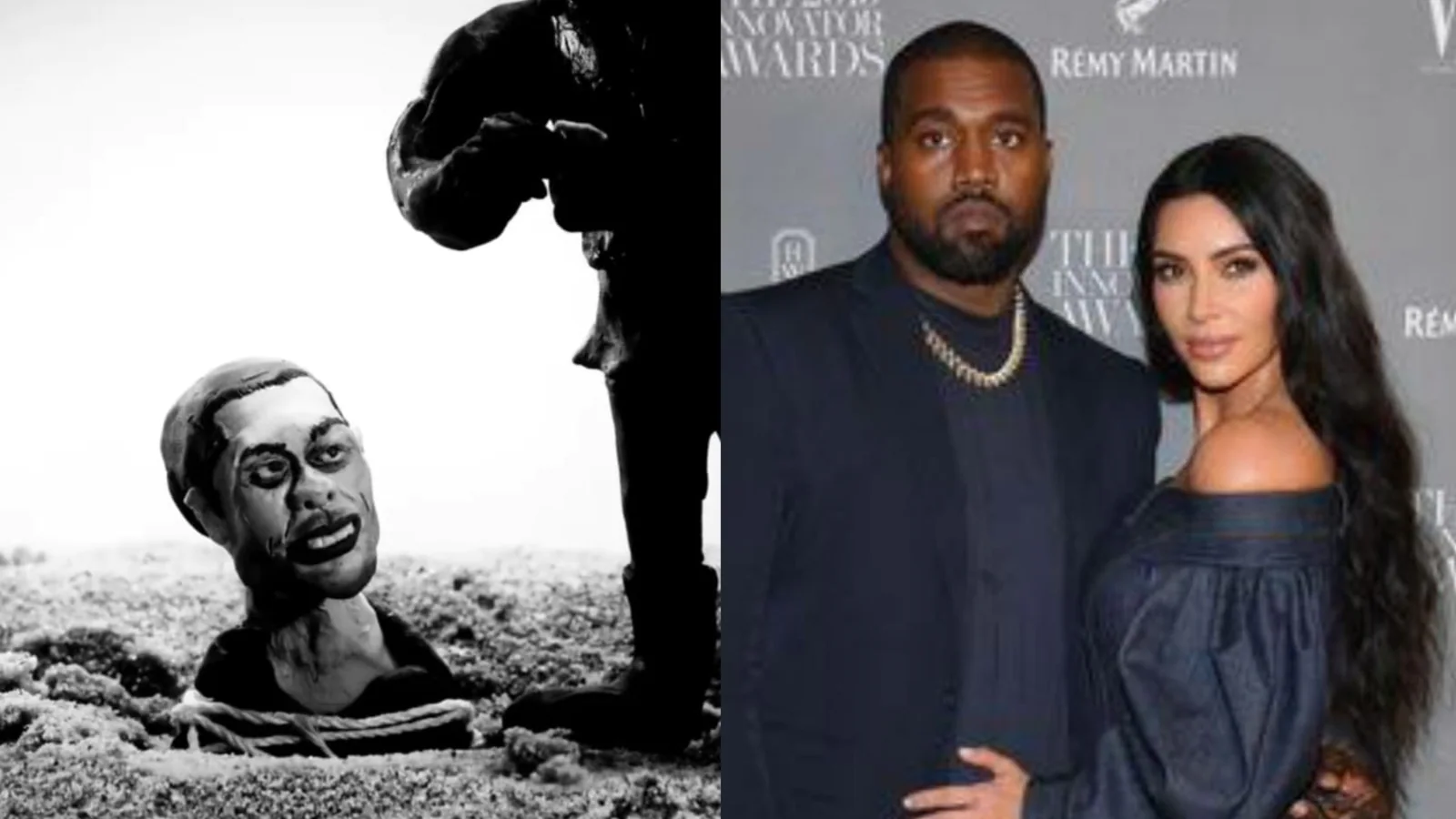 Kanye West shares ‘disturbing’ video showing Pete Davidson being buried as marriage with Kim Kardashian officially ends