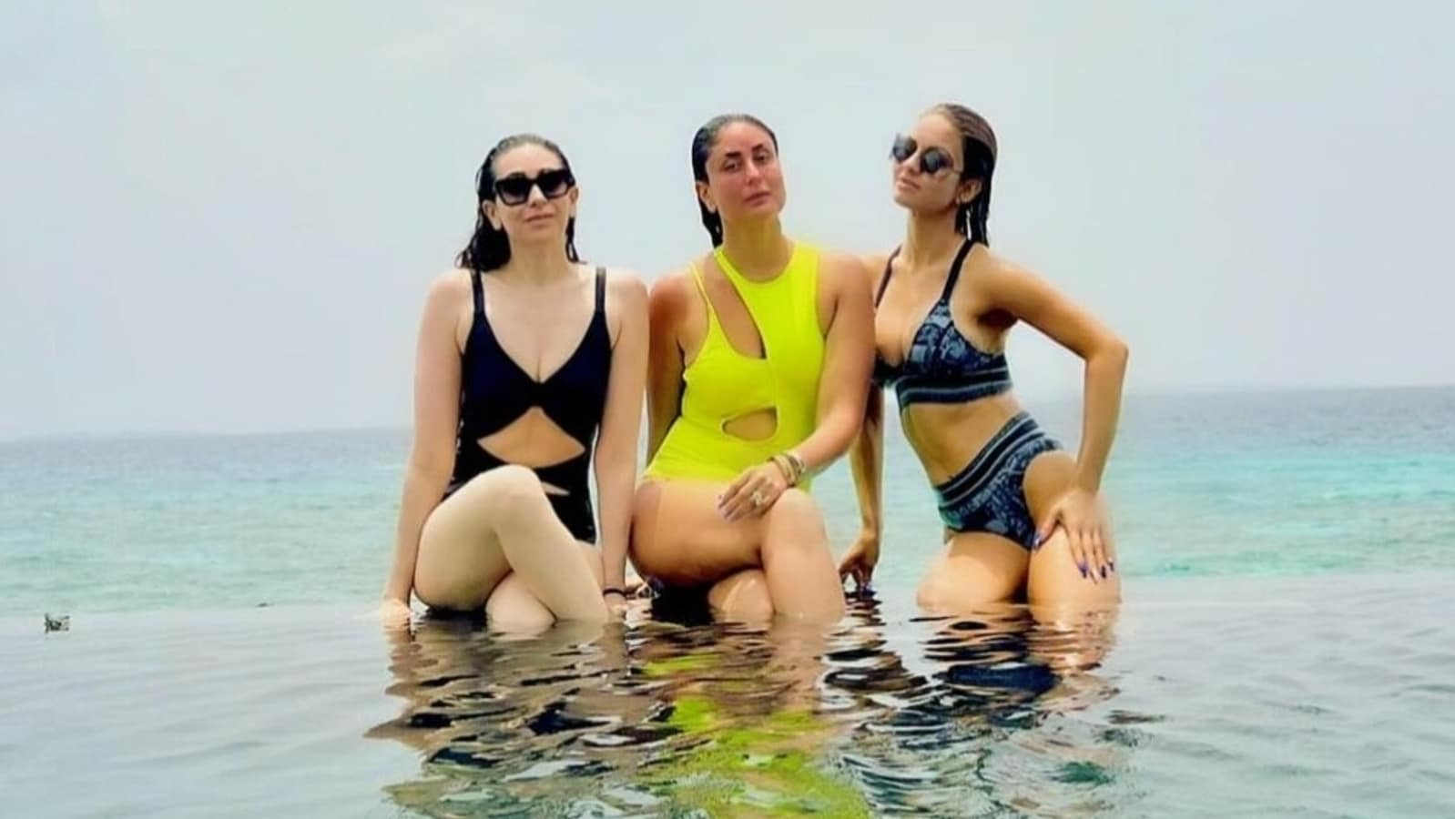 Kareena Kapoor, Karisma Kapoor, Natasha Poonawalla soak up the sun in swimsuits, have poolside lunch in Maldives