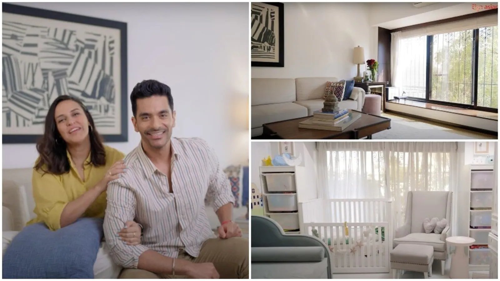 Neha Dhupia. Angad Bedi open doors to their ‘itna khoobsurat’ Mumbai home with a cosy living room, perfect nursery