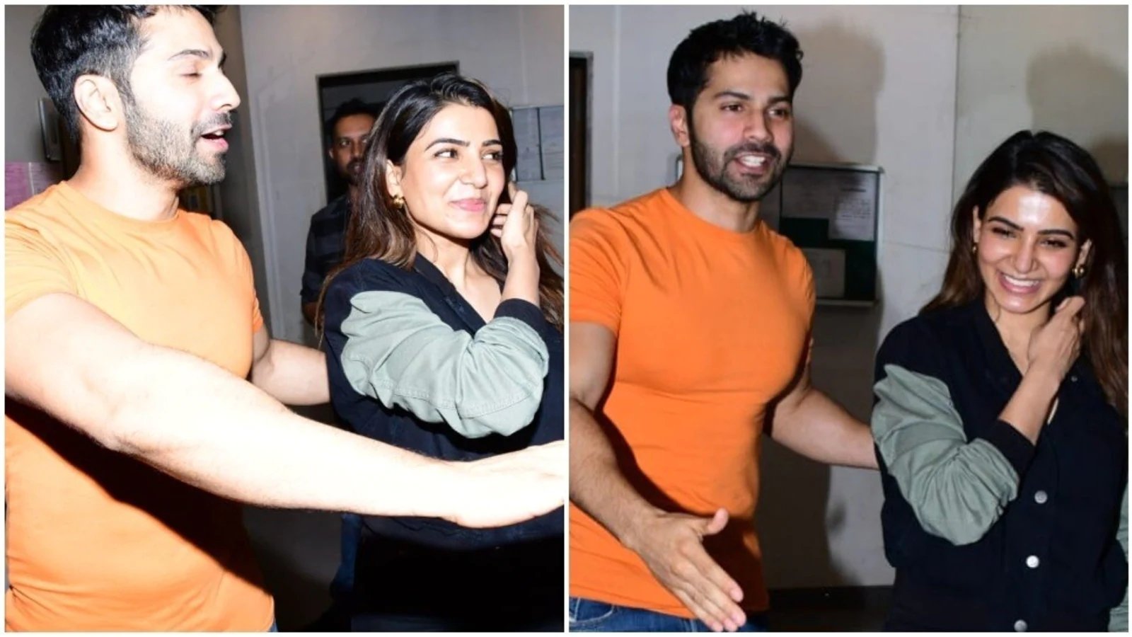 Samantha Ruth Prabhu smiles as Varun Dhawan tells paparazzi ‘kyun dara rahe ho’, carefully walks her to her car. Watch