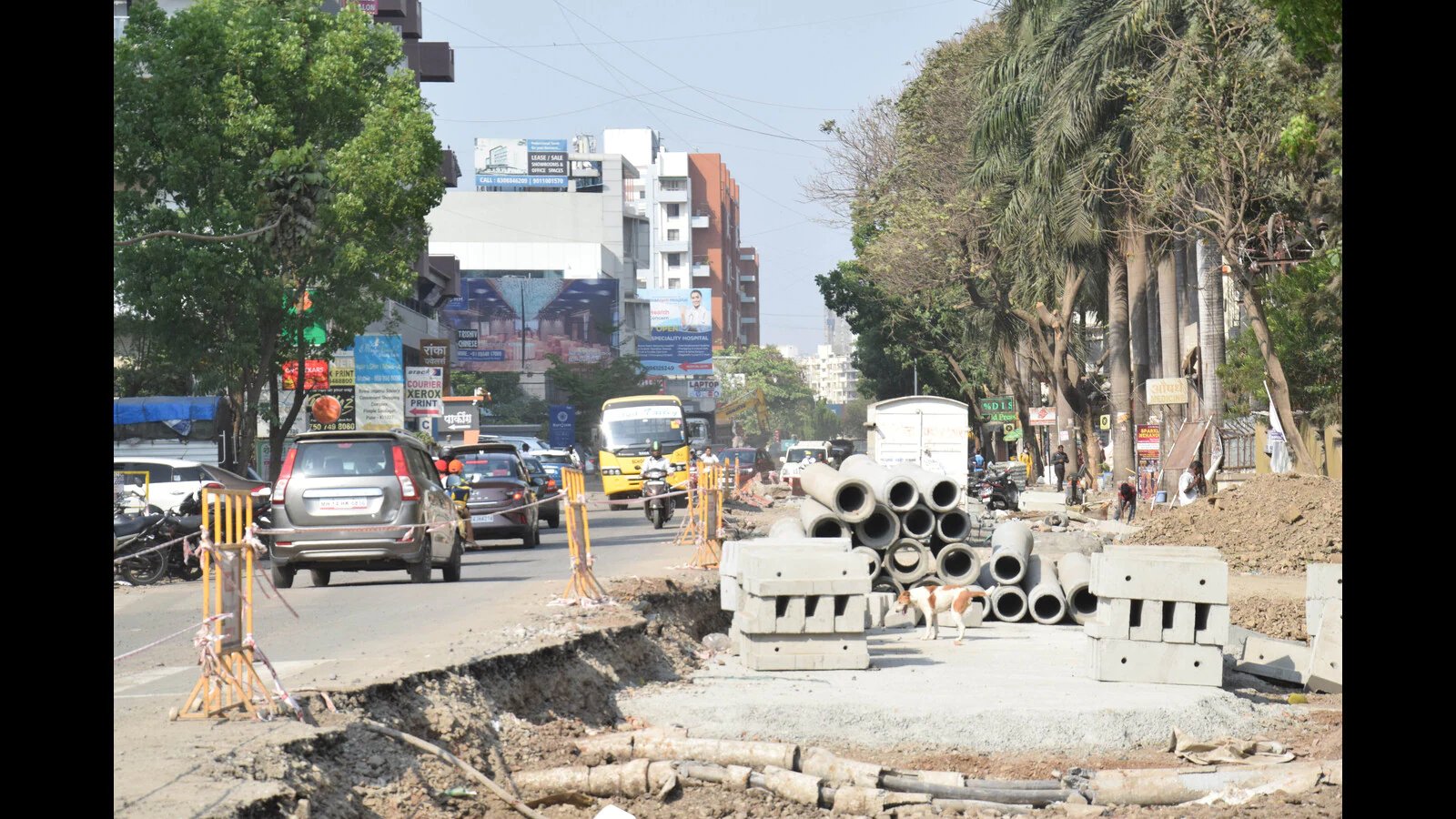 Slow pace of Smart City road construction causes inconvenience to residents of Pimple Saudagar