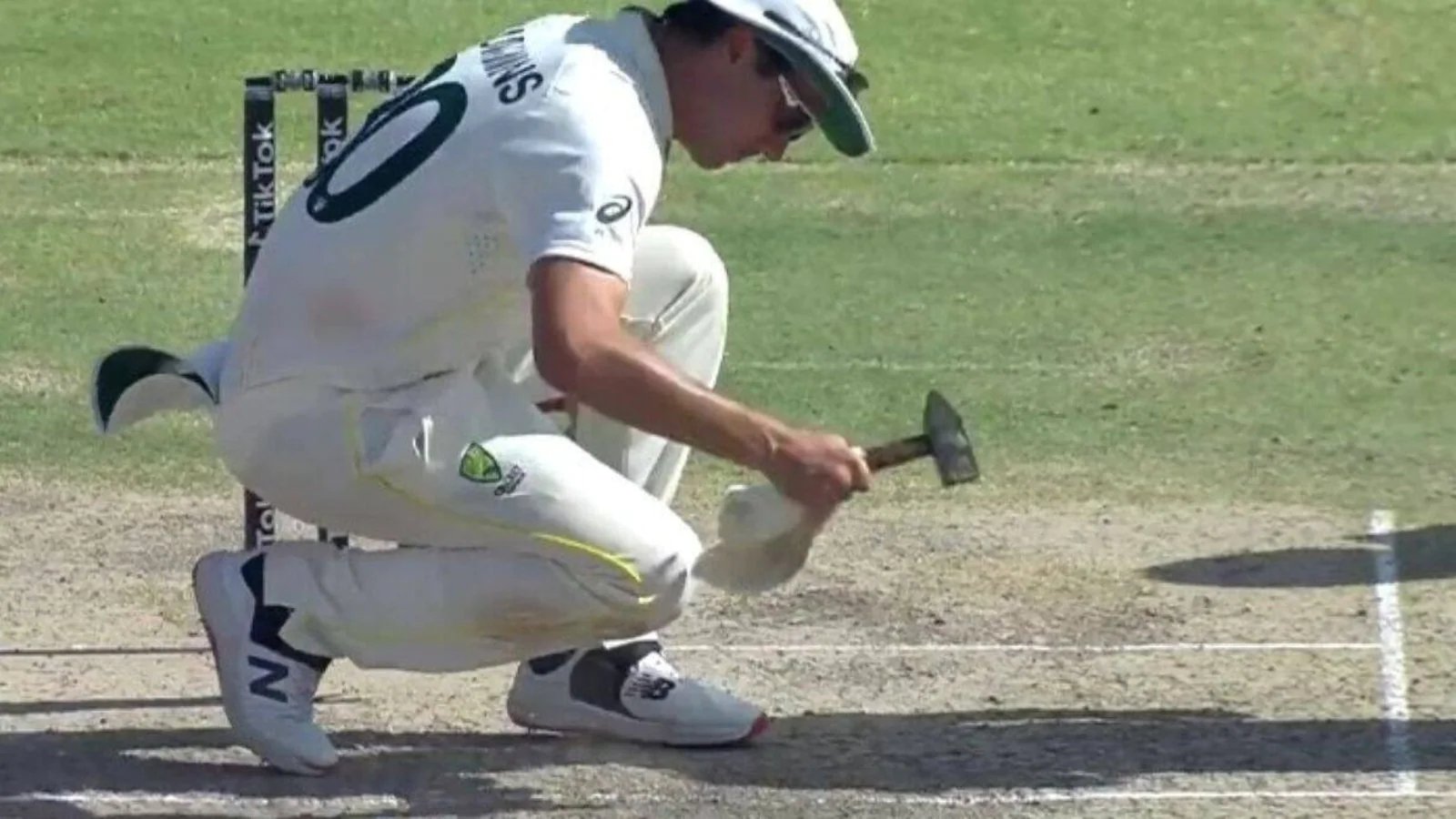 ‘So Pat Cummins is Thor’: Aussie captain performs groundsmen duties, hammers pitch during 2nd Test – WATCH