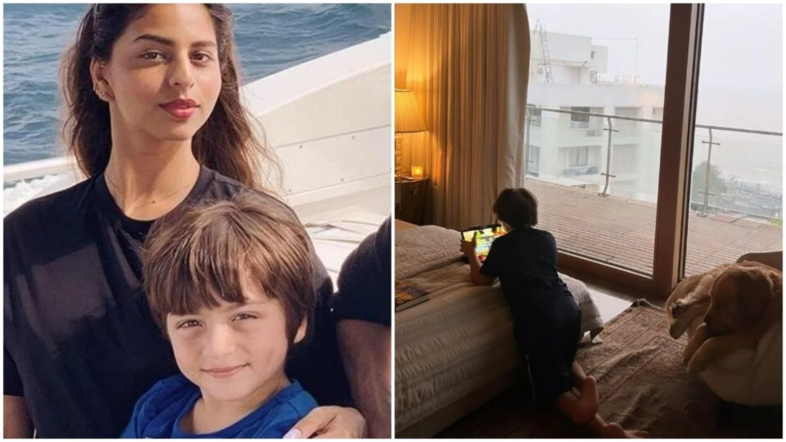 Suhana Khan shares pic of brother Abram and their pet dog chilling in her room at Mannat. See here
