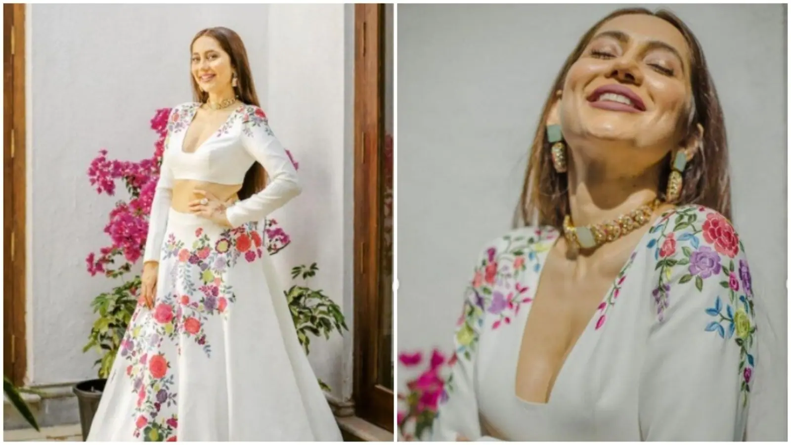 Anusha Dandekar’s lehenga is perfect for a dreamy white wedding