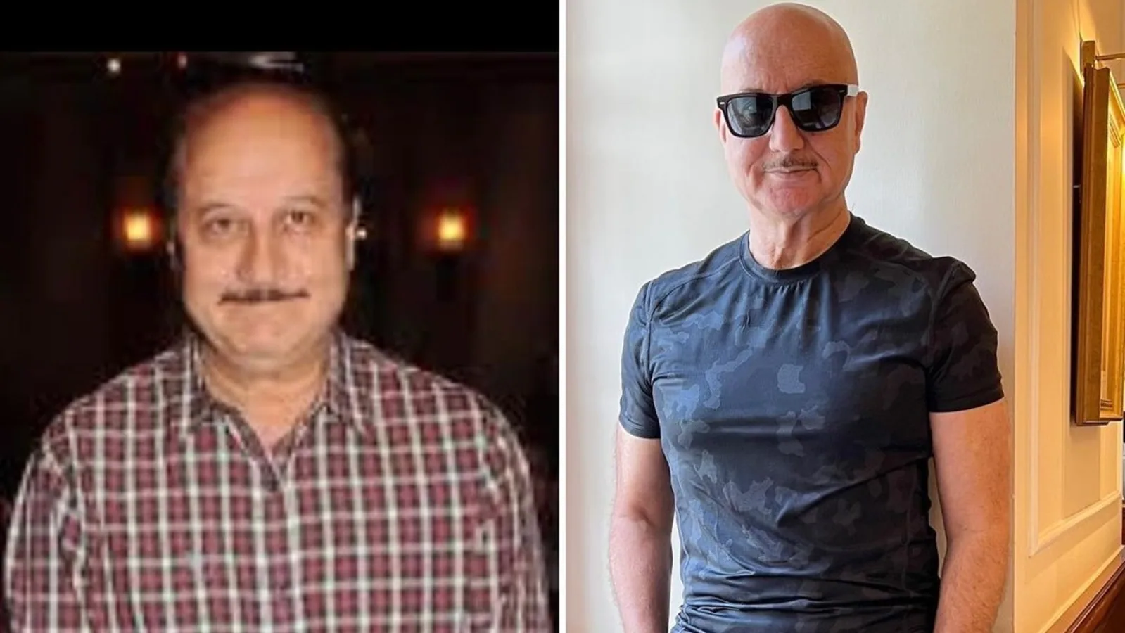 Anupam Kher shares photos highlighting his physical transformation, fans say ‘give it for a before and after ad’