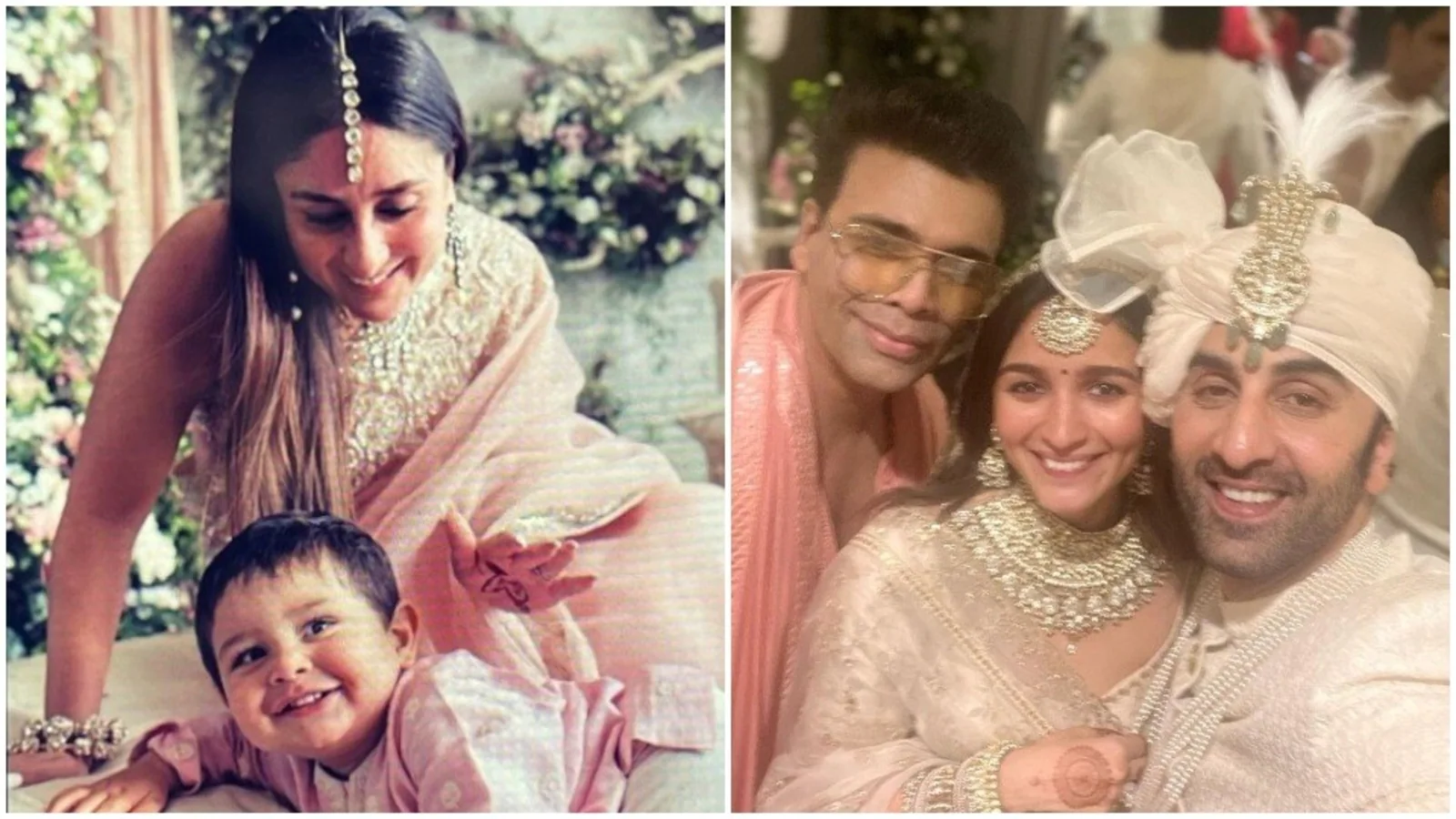 Inside pics from Ranbir Kapoor, Alia Bhatt wedding: Kareena Kapoor poses with Jeh, Karan Johar clicks selfie with couple