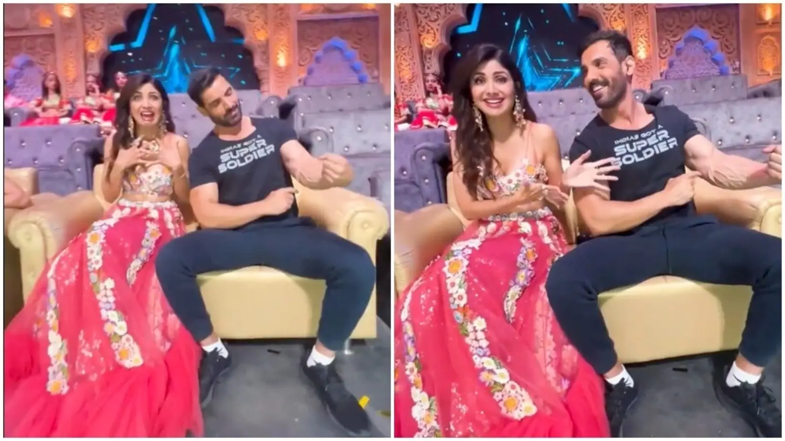 John Abraham makes Shilpa Shetty wince and scream by showing off his veiny arm on India’s Got Talent. Watch