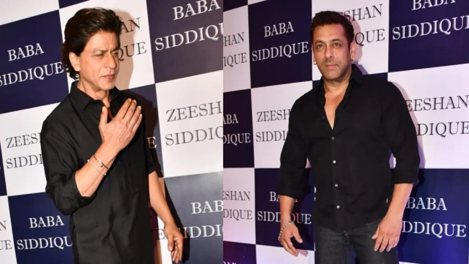 Shah Rukh Khan, Salman Khan twin in black as they attend Baba Siddique’s Iftaar party. See pics