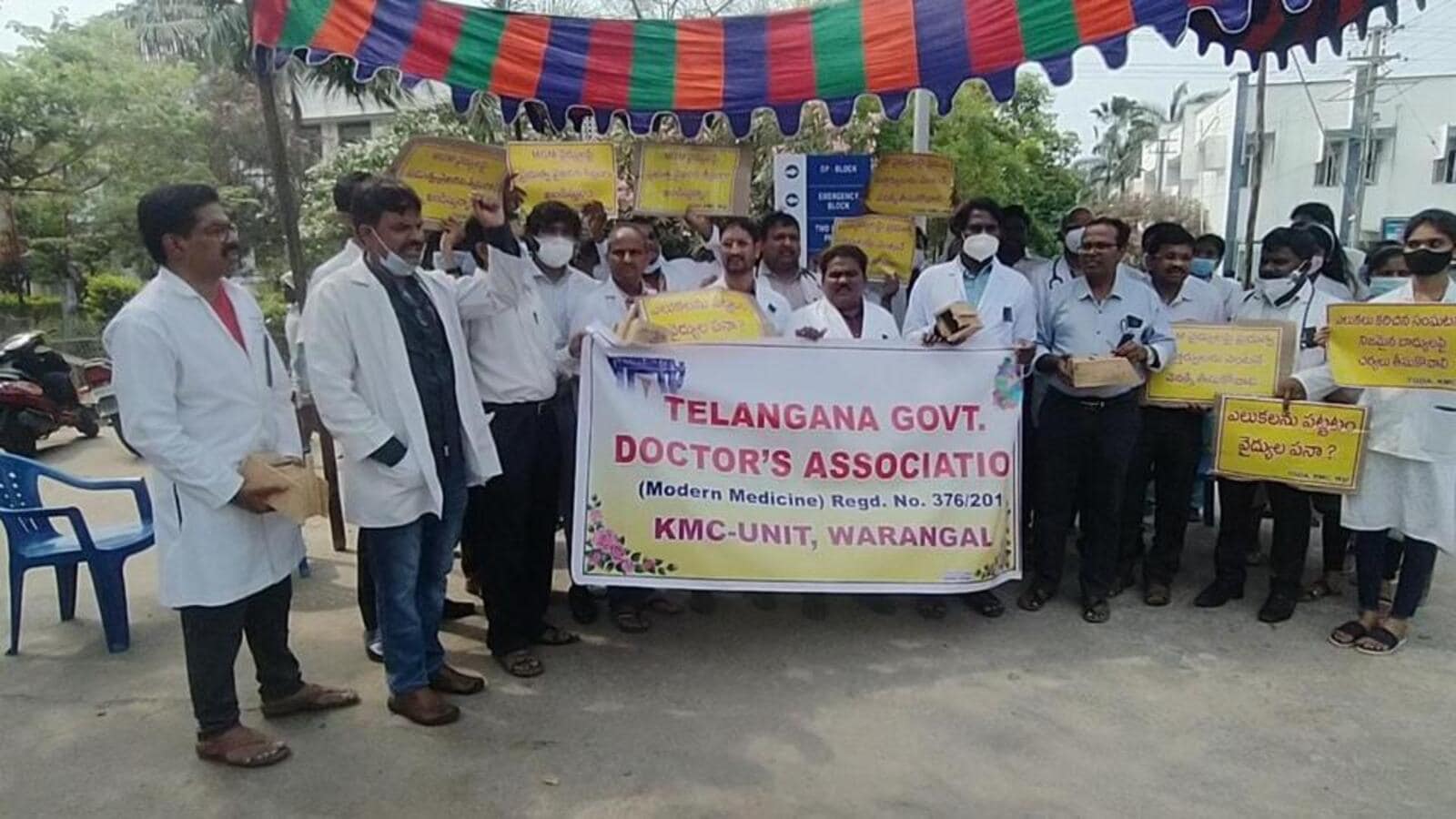 Telangana rodent bite case: Doctors protest suspension of two colleagues on duty