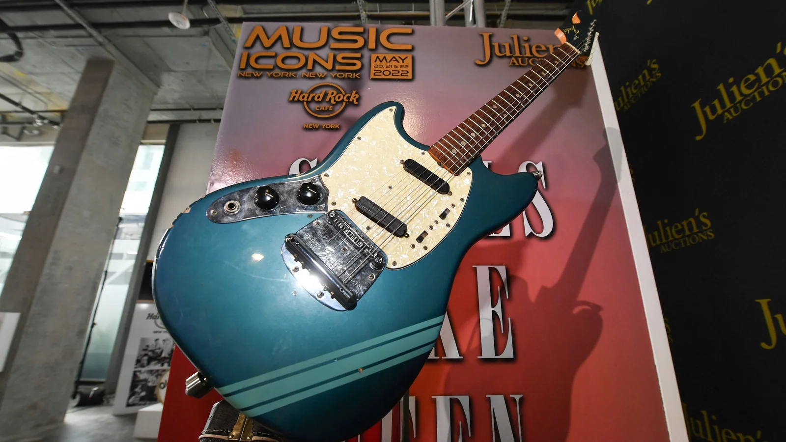 Kurt Cobain’s blue guitar in Nirvana’s Smells Like Teen Spirit video to fetch up to USD 800,000 at auction