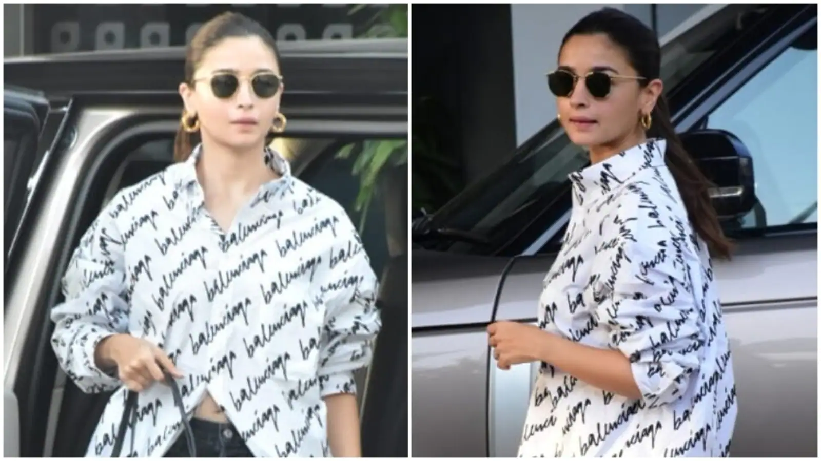 Alia Bhatt’s oversized shirt and distressed denim shorts is the glam airport look for newlywed modern woman: All pics