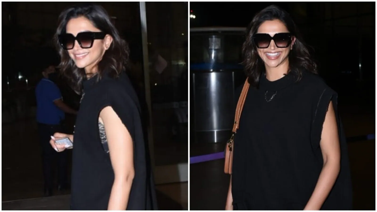 Deepika Padukone wins the airport fashion crown with edgy all-black look and printed bralette: Check out pics, video