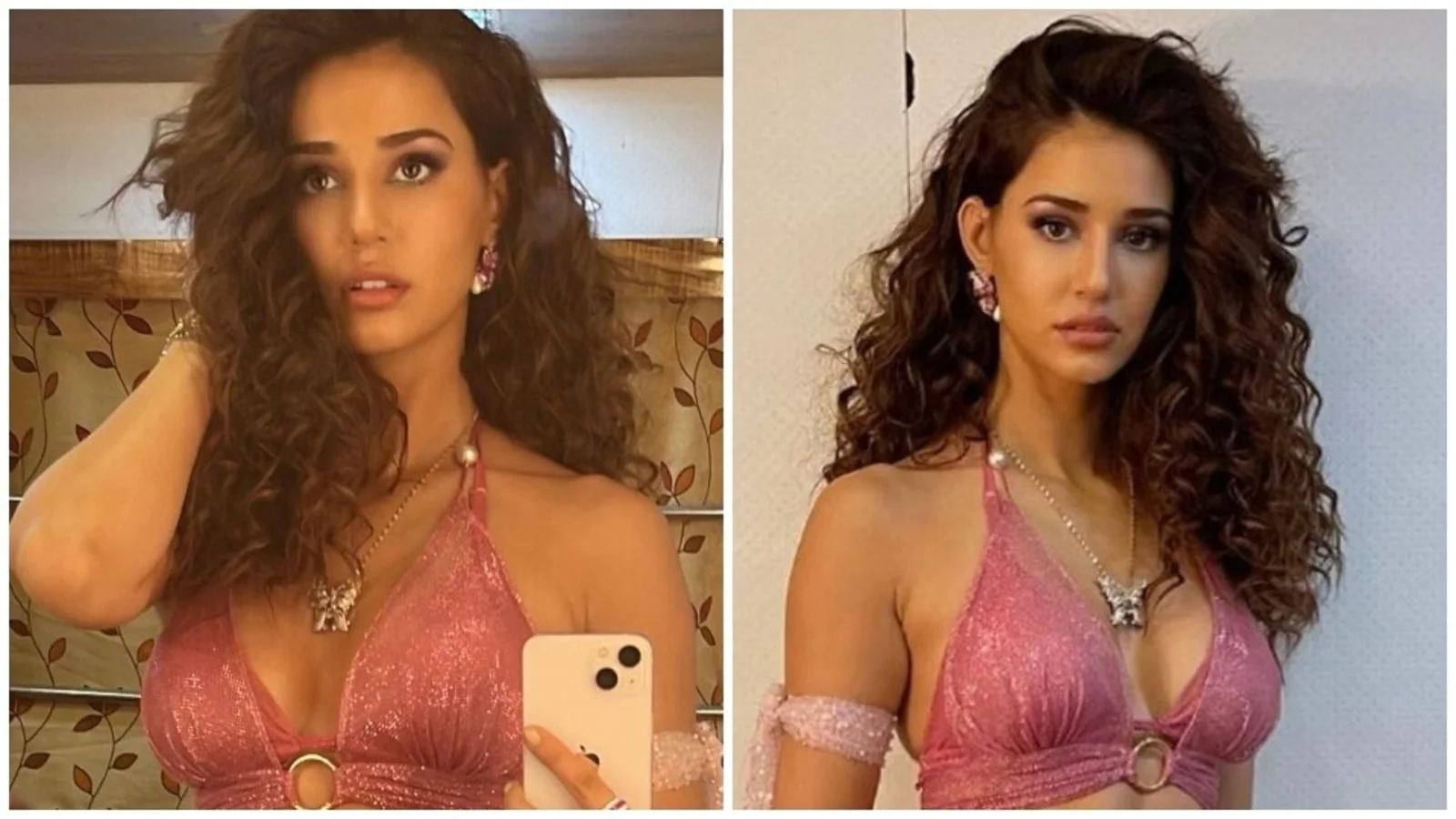 Disha Patani in pink bralette and see-through pants looks glam, Krishna Shroff says ‘Servin looks’: Check out pics
