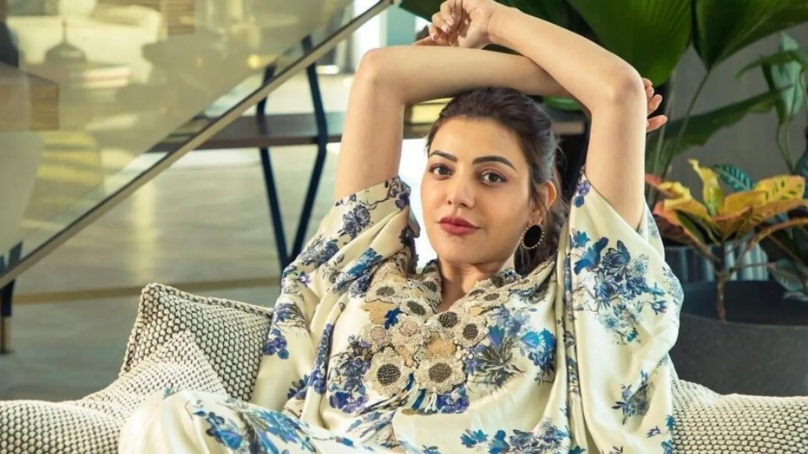 Pregnant Kajal Aggarwal is ‘just lounging around waiting for junior’ in beautiful floral kaftan suit: All pics here