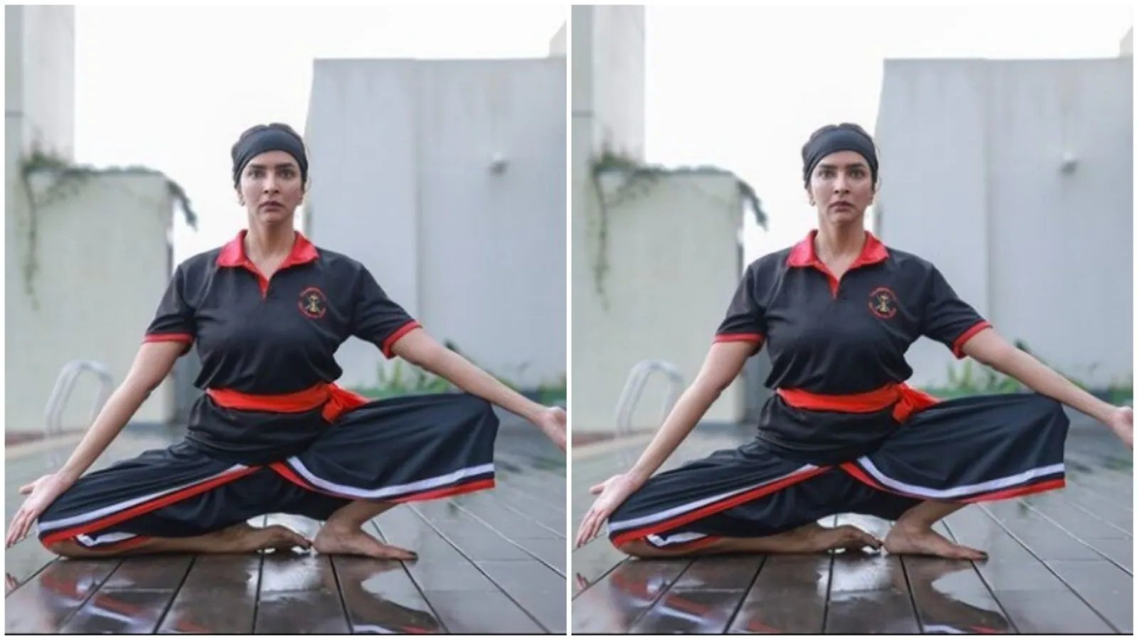 Lakshmi Manchu demonstrates a Kalaripayattu stance, speaks of its benefits
