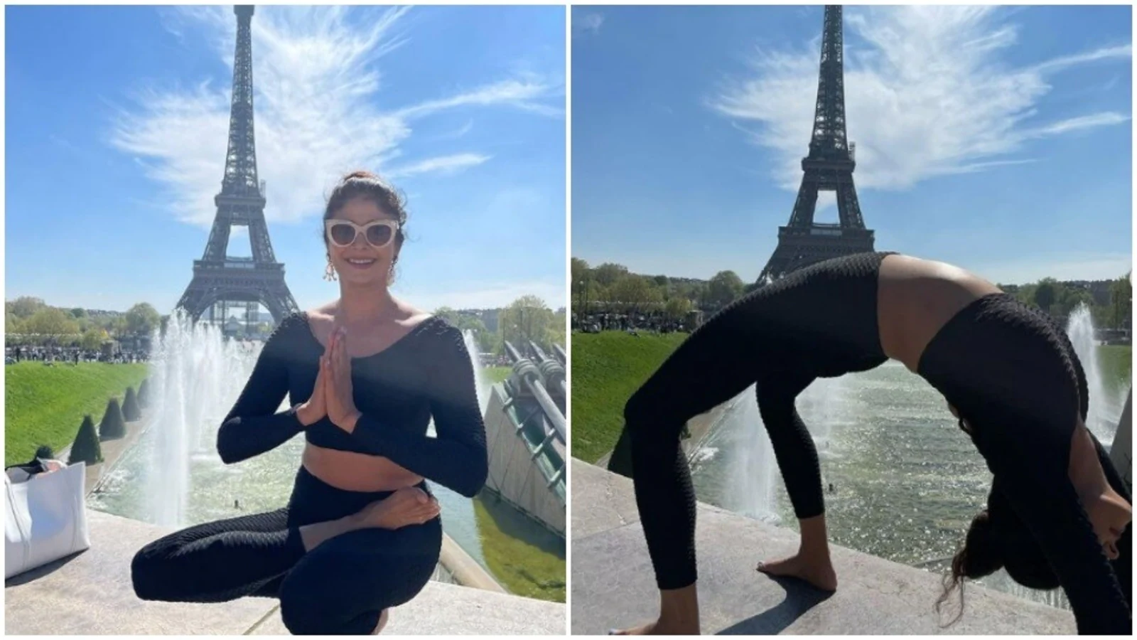 Pooja Batra performs yoga with Eiffel Tower in the backdrop. Pics inside