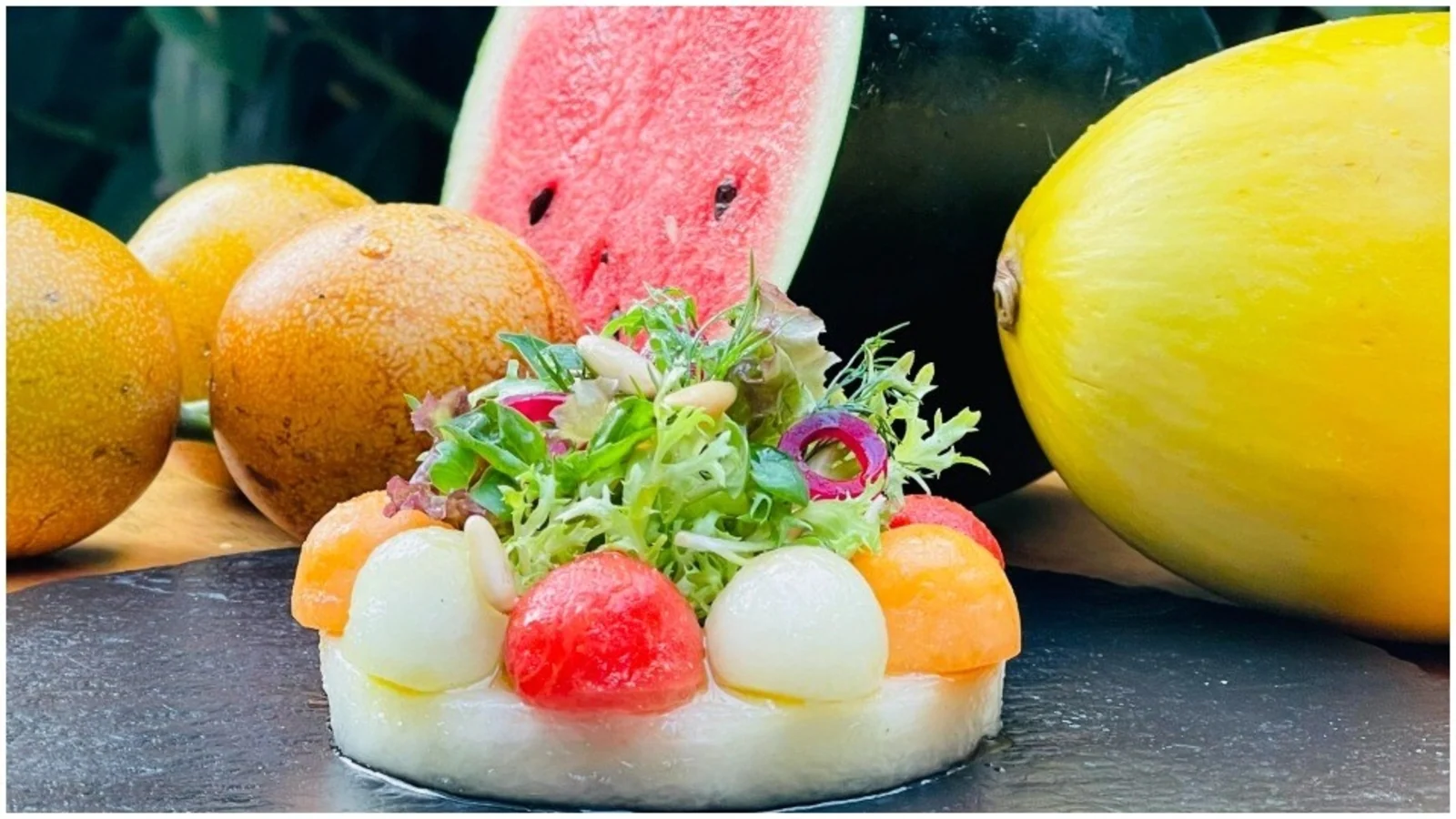 Hydrate yourself with Trio Melon Salad. Recipe inside