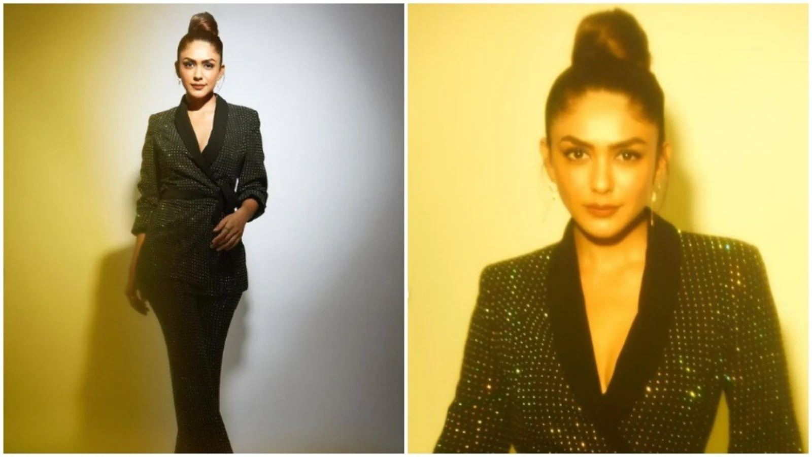 Mrunal Thakur, in a sequined co-ord set, is giving us party vibes