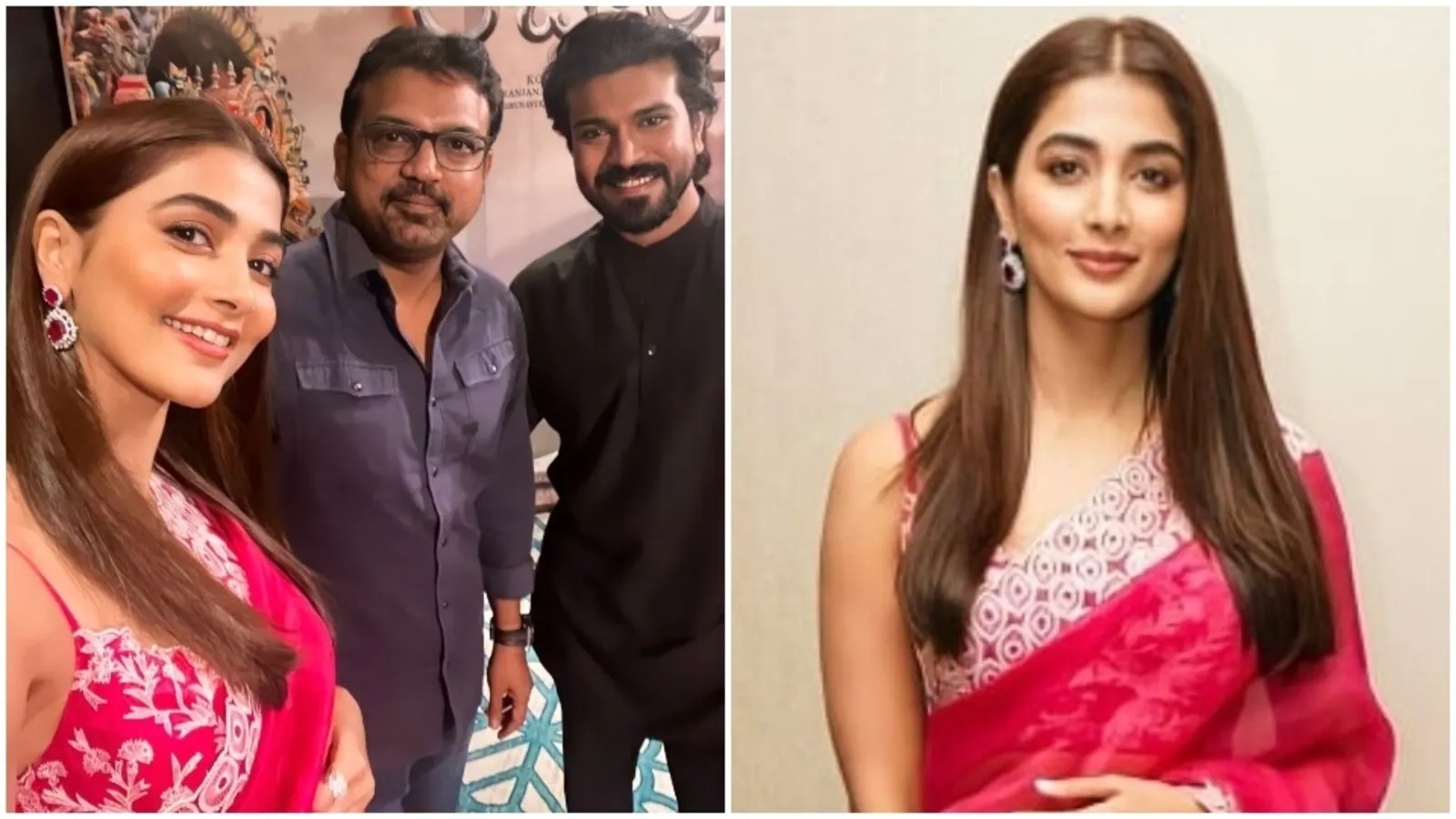 Loved Pooja Hegde’s pink silk organza saree and strappy blouse for Acharya promotions? It is worth ₹38k