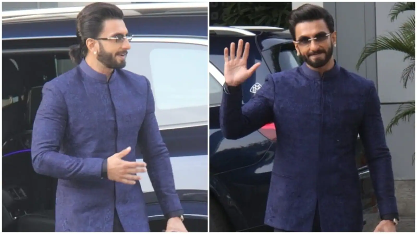 Ranveer Singh dons chic blue suit set for airport look, internet calls it his ‘normal look’: See pics, video