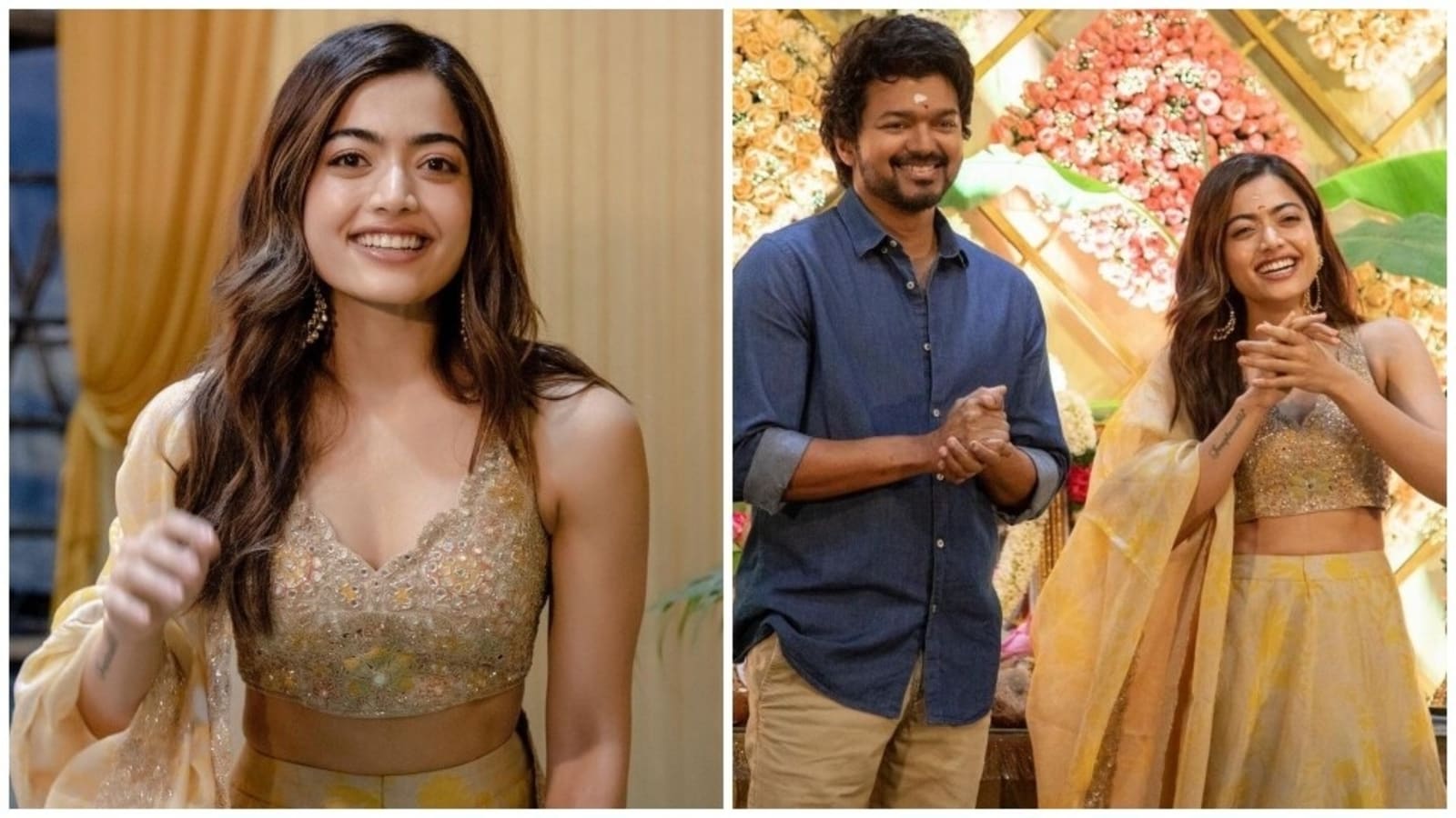 Rashmika Mandanna stuns in floral printed lehenga for new pics, fan says ‘Welcome to Thalapathy 66’: See here