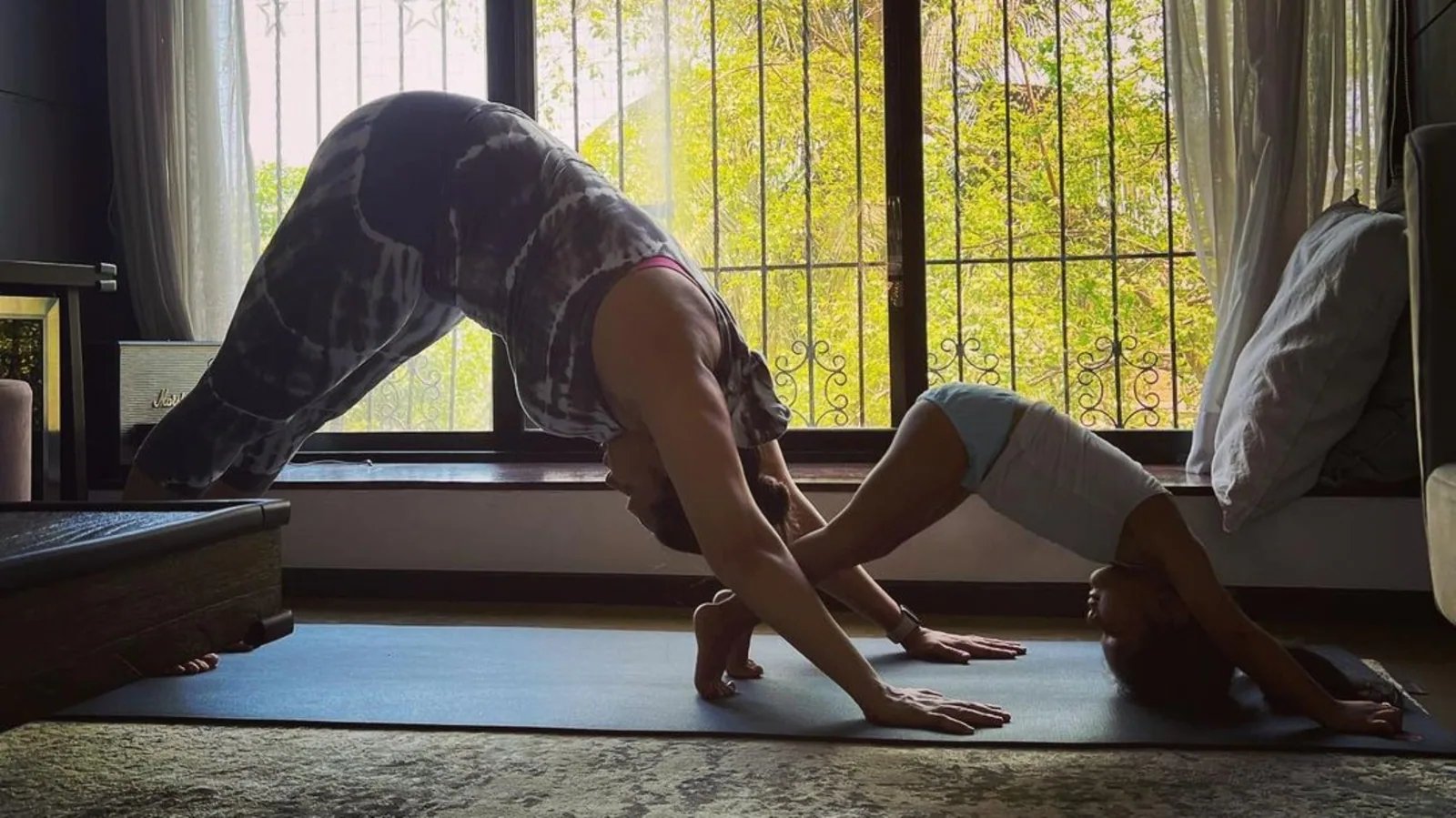Neha Dhupia’s aww-worthy yoga session with daughter Mehr wins internet, don’t miss their goofy moment: See pics