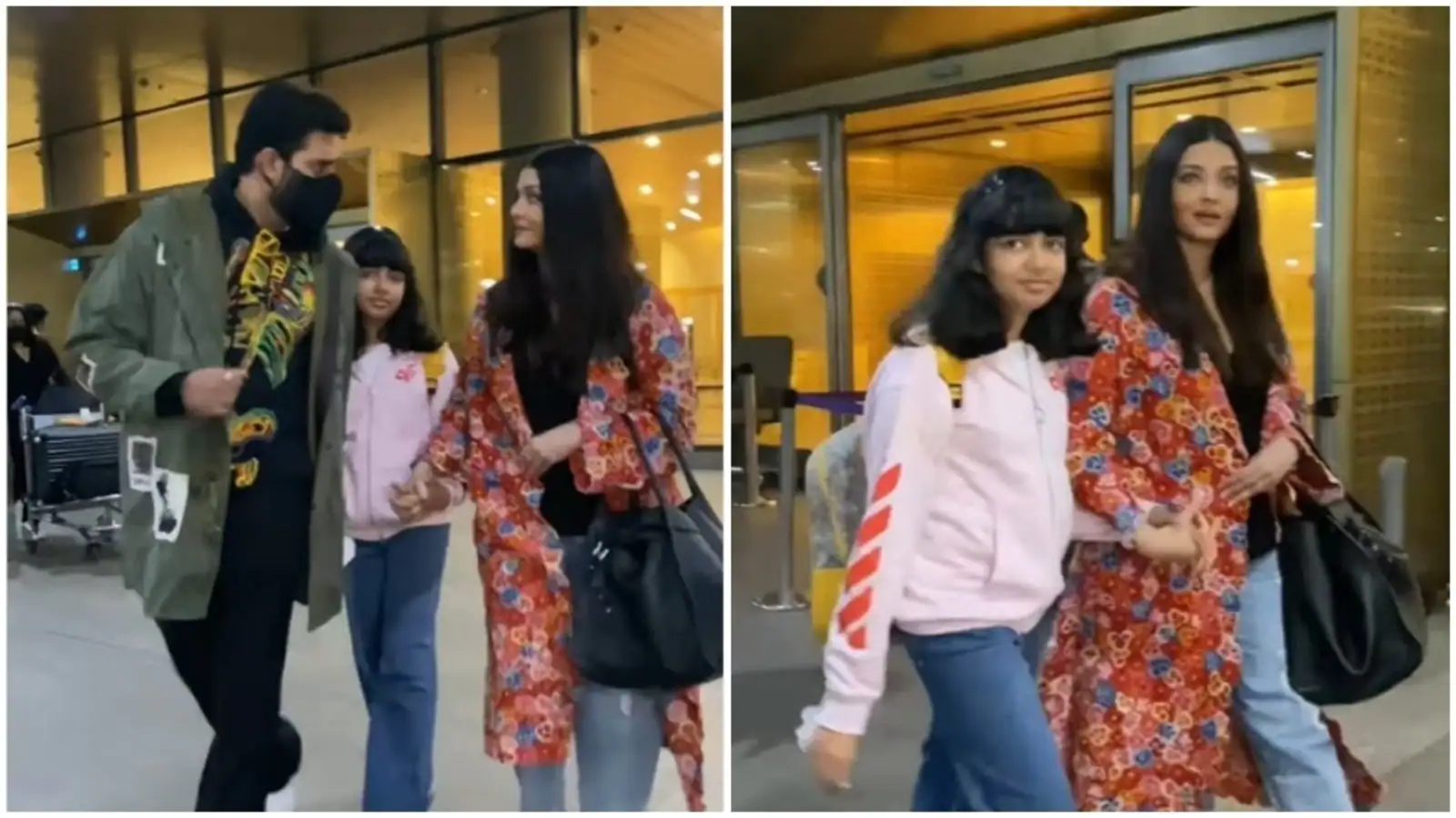 Aishwarya Rai holds Aaradhya’s hands as they return from Cannes with Abhishek Bachchan; fans say ‘beautiful family’