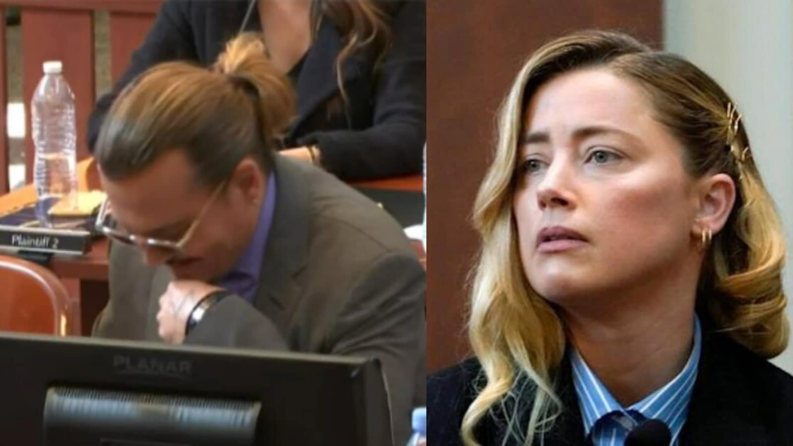 Johnny Depp laughs after Amber Heard testifies that she ‘allowed him to take off his own boots’. Watch