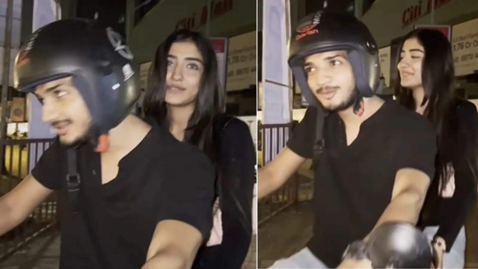 Munawar Faruqui and girlfriend Nazila twin in black as they step out for dinner date, fans call them ‘adorable’. Watch