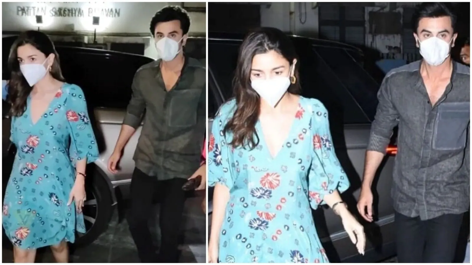 Alia Bhatt stuns in printed mini dress with Ranbir Kapoor as they step out for dinner date: Check out videos