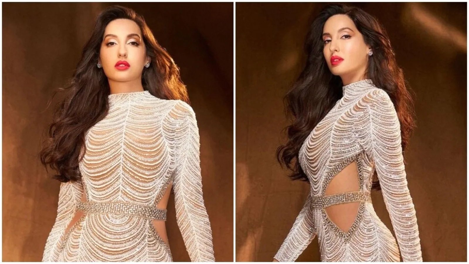 Nora Fatehi cuts a sultry silhouette in shimmering nude gown worth ₹2 lakh for jaw-dropping photoshoot: See pics