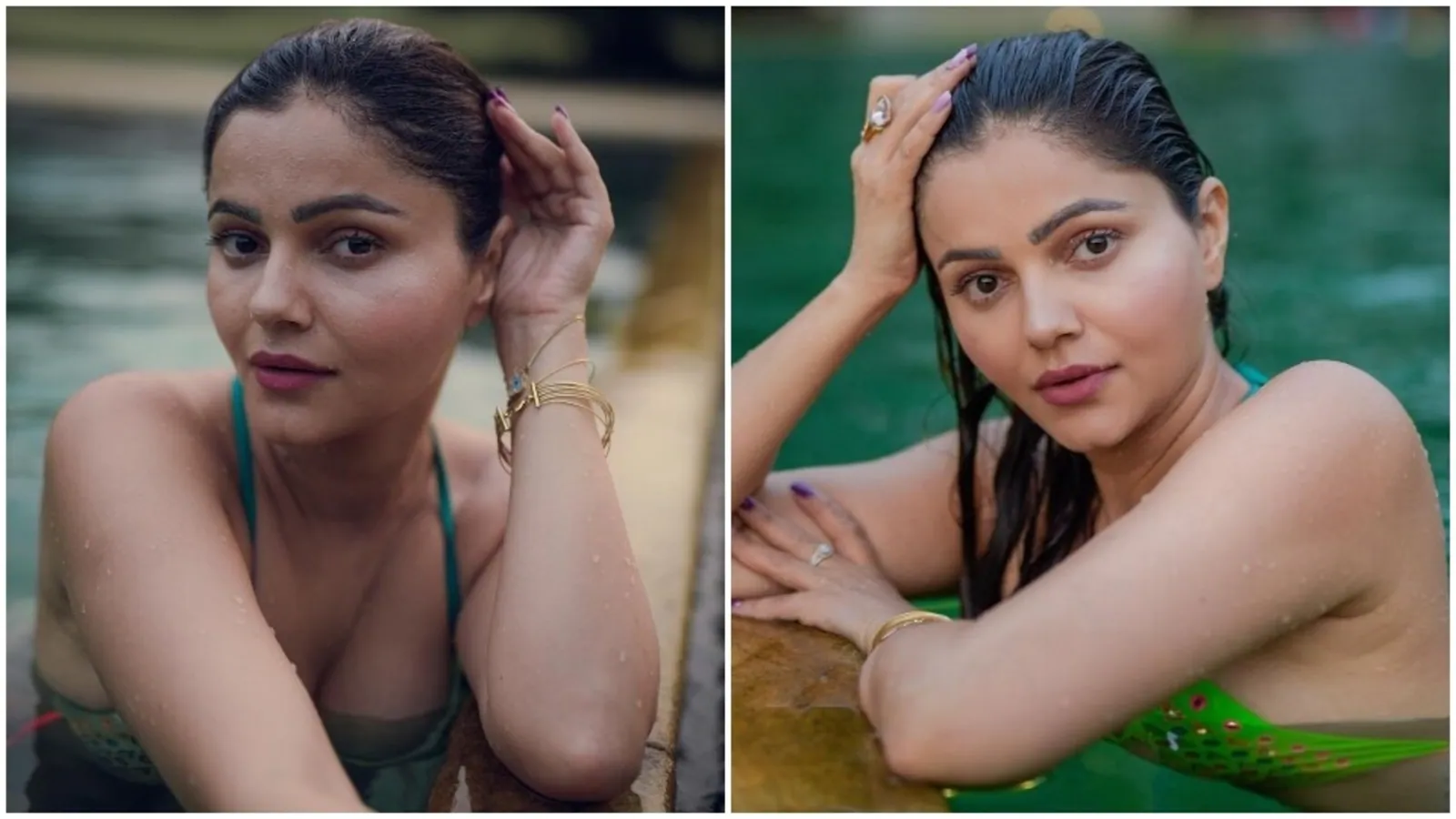 Rubina Dilaik in colourful bikini set chills in the pool for sizzling photoshoot, fan says ‘hotness overload’: See pics