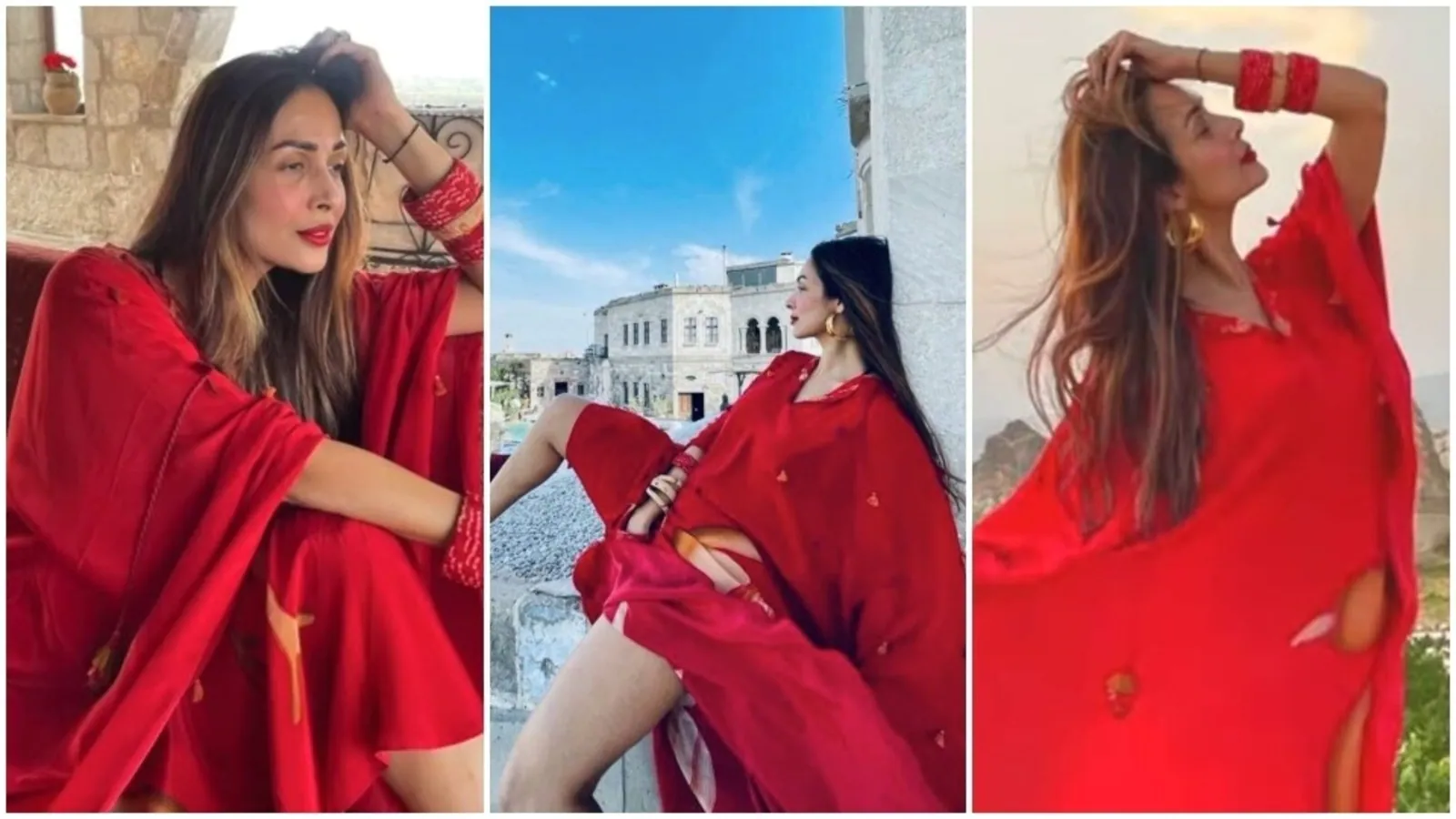 Malaika Arora nails red hot weekend vibes in a classy kaftan for Turkey holiday, it is worth ₹15k: Watch video