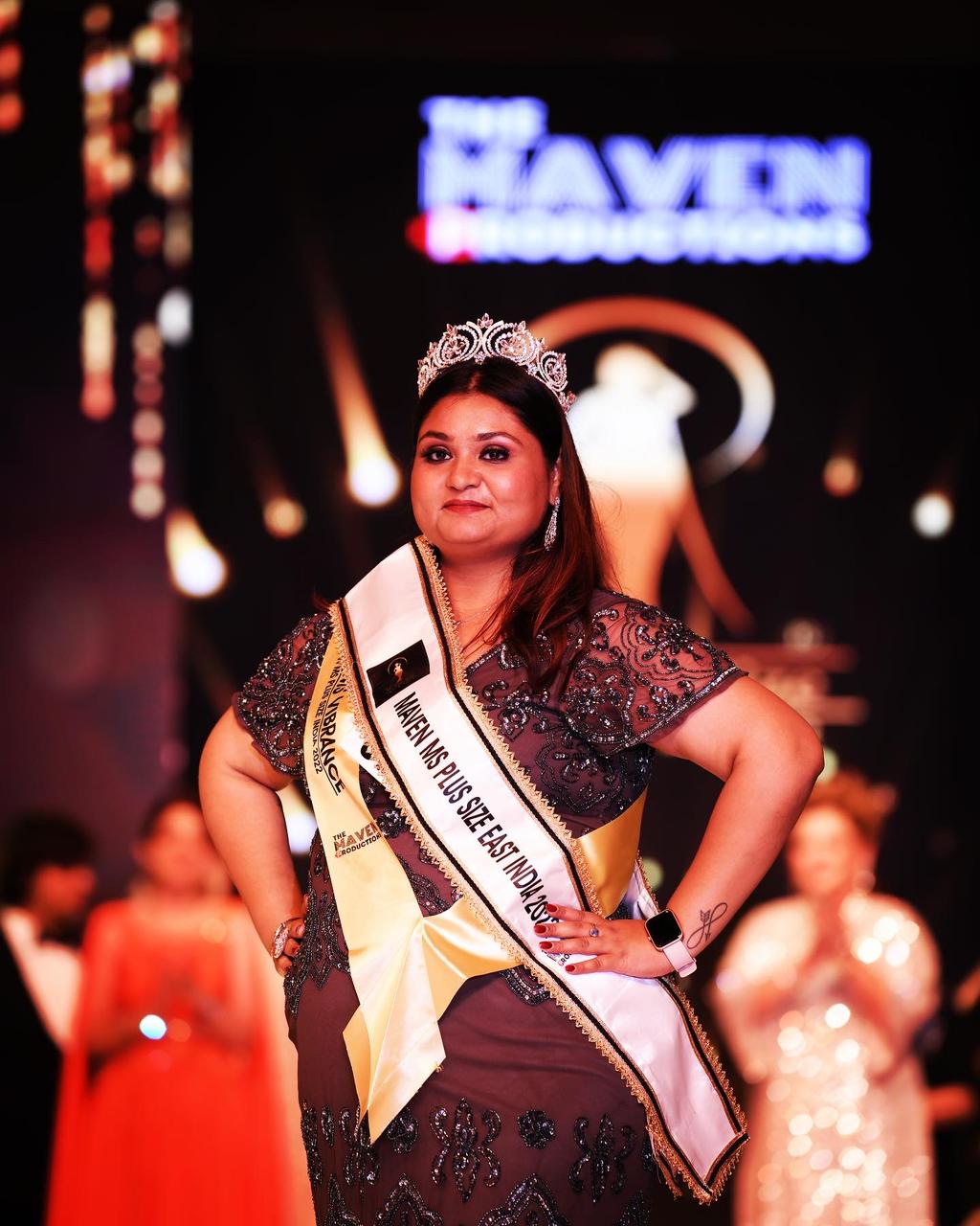 Nabonita Ganguly by hard work won the Maven Miss Plus Size East India 2022 organised by Maven Productions
